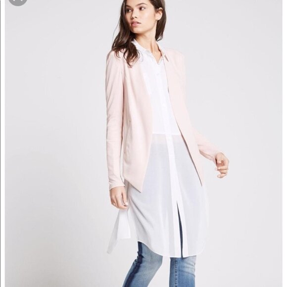 BcbGeneration long slit split navy button shirt S great for layering styling - Picture 8 of 9